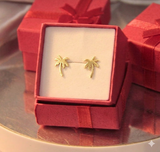 Palm tree earring studs