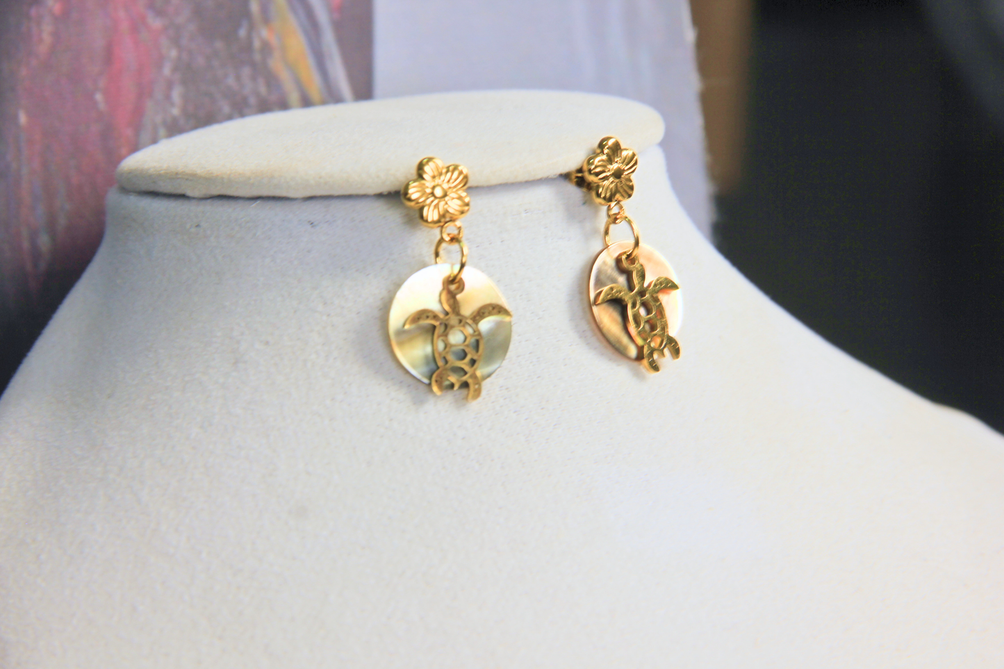 The Sea Turtle & Blossom Drop Earrings