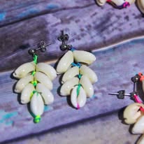 Cowrie Seashell drop earrings