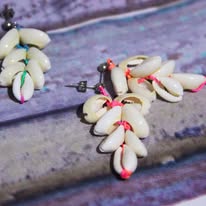 Cowrie Seashell drop earrings