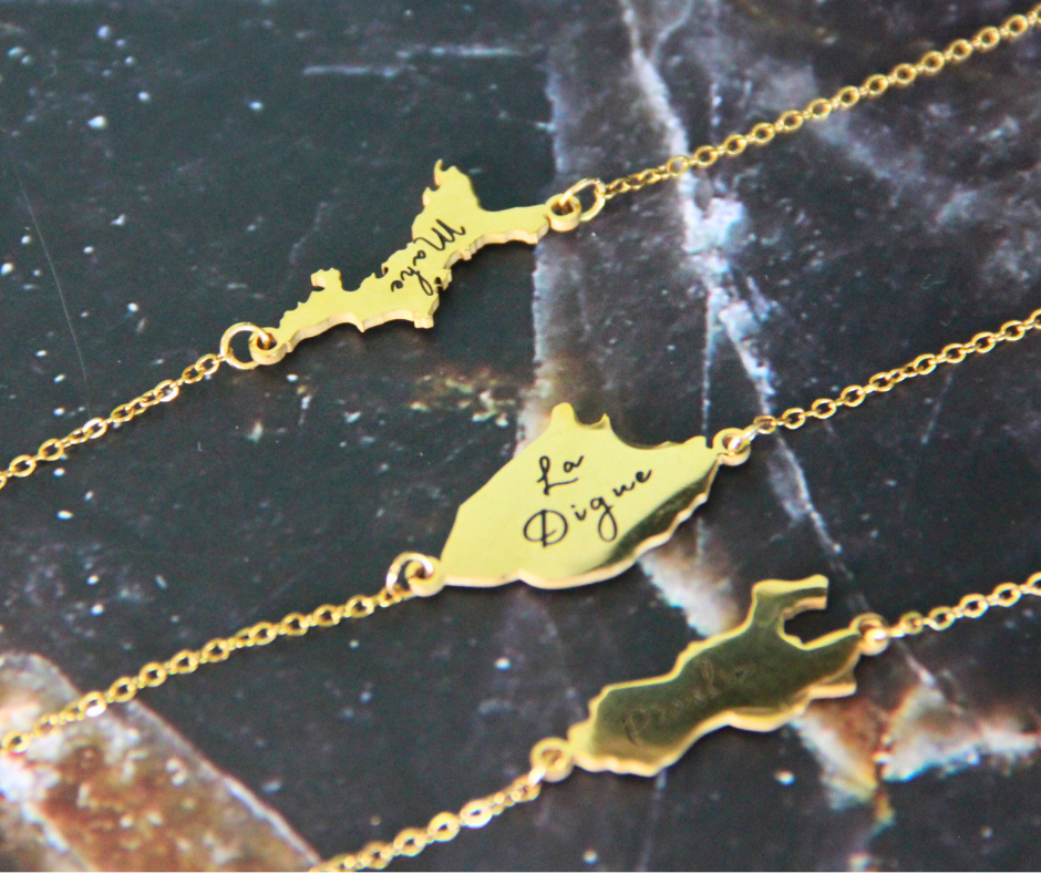 Map bracelet - "Mahe", "Gold"