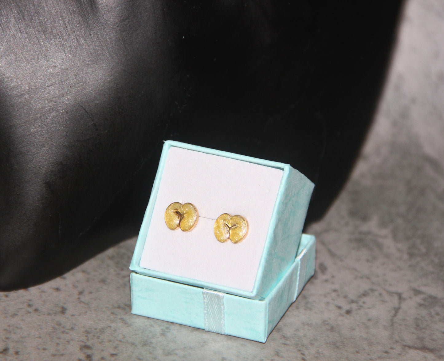 Colored Coco de Mer earring studs