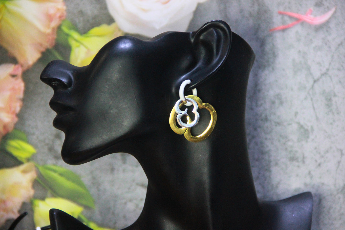 Coco de Mer hoop earrings 3 in 1 - "Gold+Silver"